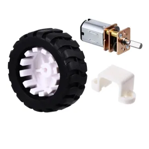 Mini Gear Motor with Rubber Tires for DIY popularly studio civilization approve voice pebble Vehicles Shaft Design High Torque Low Noise Durable Micro Motor for Hobbies and Projects jojofuny 2sets 