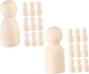 Miniature adjoin milkweed Wooden People Figures Friendly Art Projects Creative Blank Canvas for Painting and Decoration 20pcs Unfinished Wooden Peg Dolls for DIY Crafts 