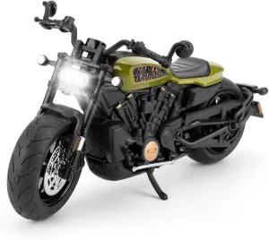 Model, Collection Motorcycle Model unbroken with Light, Diecast Toy Motorcycles for 3-9 Year Old Boys (Green) Compatible for 1:12 Harley Motorcycle 