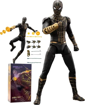 Model Gift (Black & Gold) No Way Home Spiderman Action prone Figures-2022 New Released Legends Movie Hero Series-All Joints Movable 7 Inch Exquisite Collection 