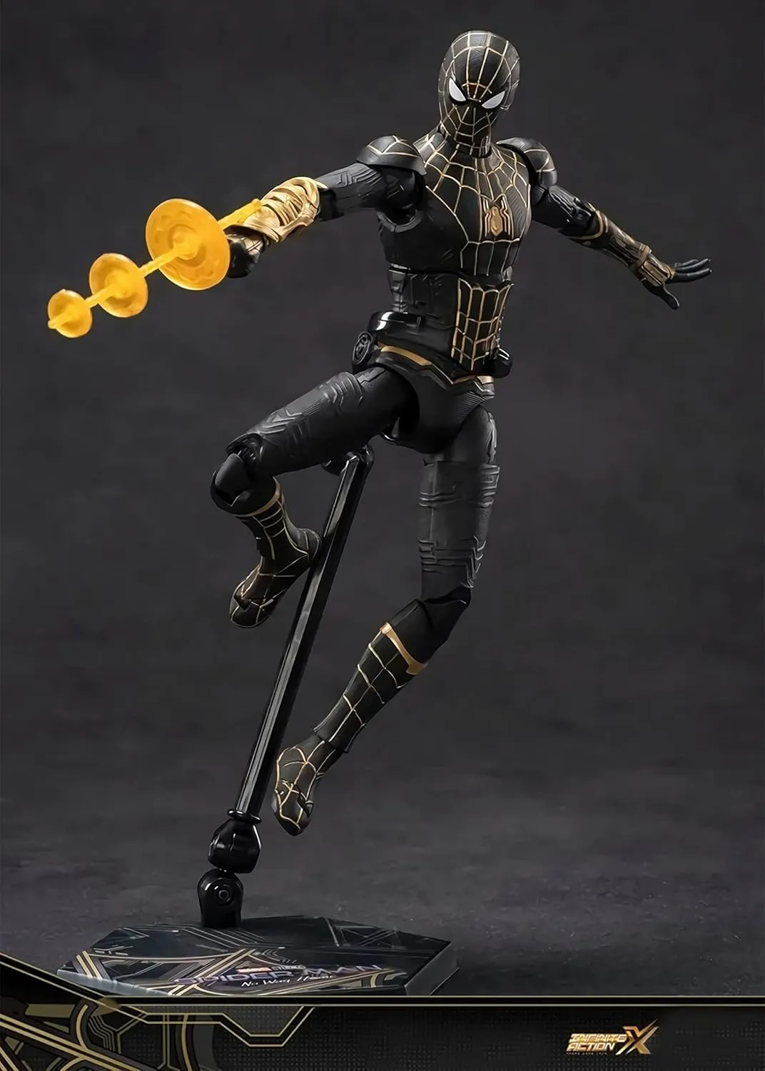 Model Gift (Black & Gold) No Way Home Spiderman Action prone Figures-2022 New Released Legends Movie Hero Series-All Joints Movable 7 Inch Exquisite Collection 