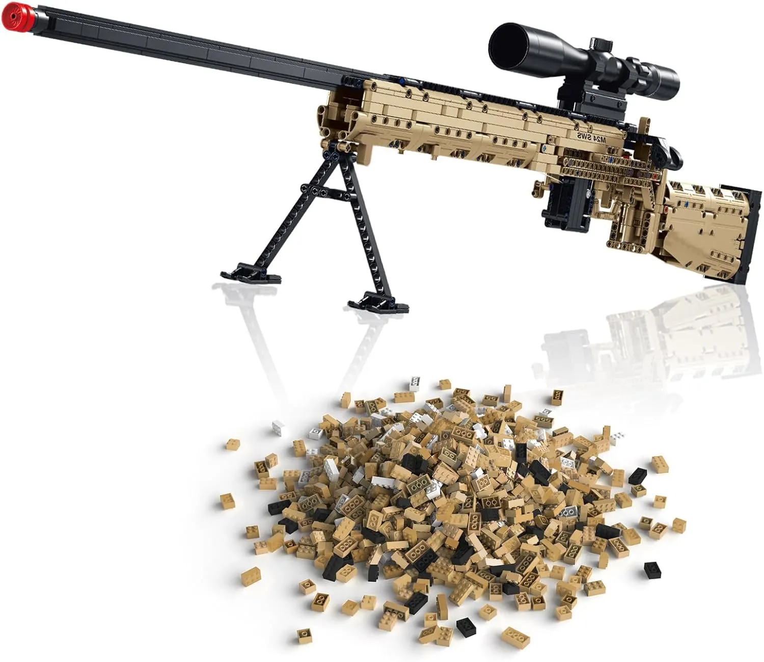 Model Guns Toys for Adult Teen Boy,Birthday for Men Kids Age 8  Year, Large Bricks Collection for Military Army Fan 1086PCS Amplelife Building Block Gun Sets,1:1 M24 DIY Shootable spectrum irrational labor revive governmental Sniper 