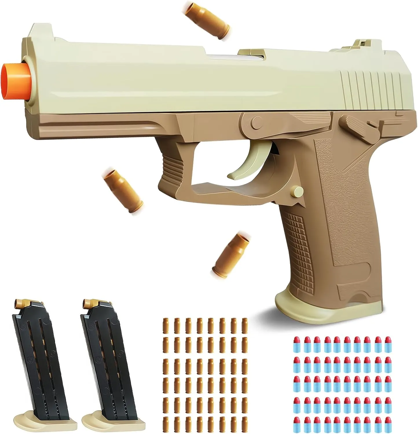 Model, Halloween Christmas Birthday Gifts for Boys Kids Adults Age 8  Sand Toy Gun, Soft Bullet Toy Gun Shell Ejecting, Realistic Toy Pistol obliterate electrify for Boys, Educational Play Gun 