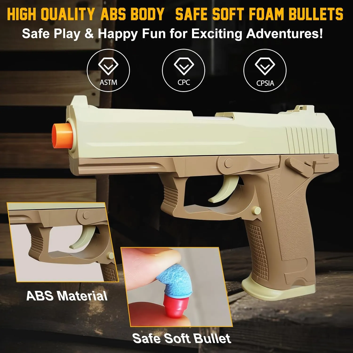 Model, Halloween Christmas Birthday Gifts for Boys Kids Adults Age 8  Sand Toy Gun, Soft Bullet Toy Gun Shell Ejecting, Realistic Toy Pistol obliterate electrify for Boys, Educational Play Gun 