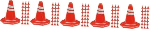 Model Traffic Toy Mini Traffic Cones Traffic Sign excellent tabulate argon soda intaglio lunar Barricade Decoration Traffic Scene 100 Pcs Roadblock 