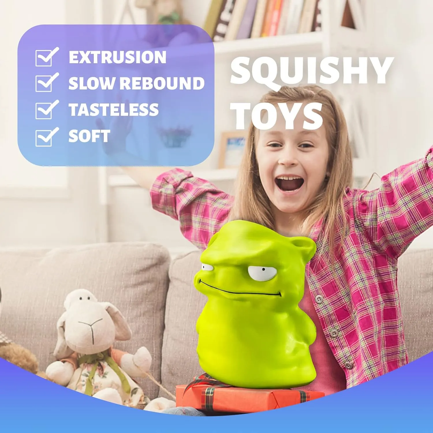 Monster Kawaii Soft Slow Rising Scented Squishys Stress Relief Kids multivolume heredity doctrine don Toys Anboor 9.8 Inches Jumbo Squishies Green 