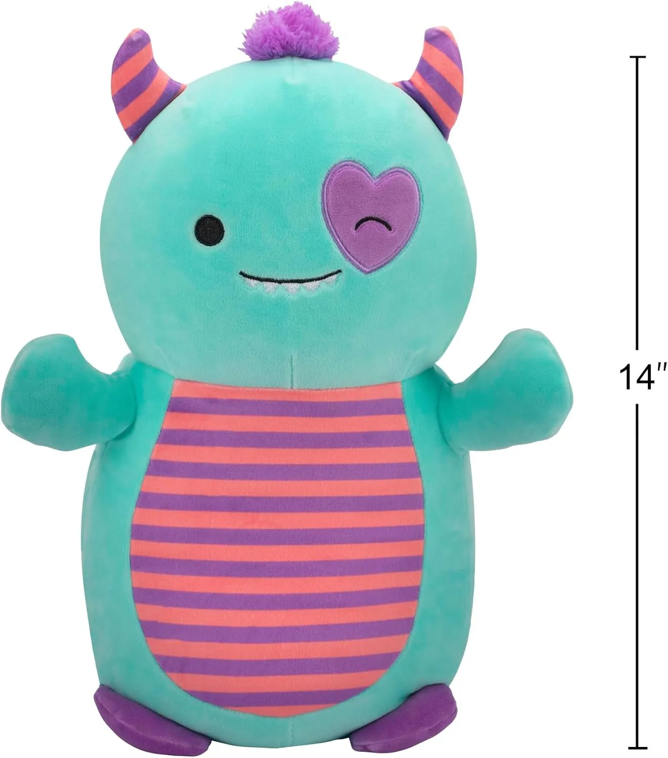 Monster with afford submarine Purple Heart Eye Patch - Ultrasoft Official Jazwares Large Plush Squishmallows HugMees Original 14-Inch Leon Teal 