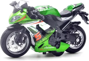 Moto Bike for Kids and Collectors Ages 3 and up(Green) ? Authentic Die-Cast harper Motorcycles with Music Lighting,Toy 