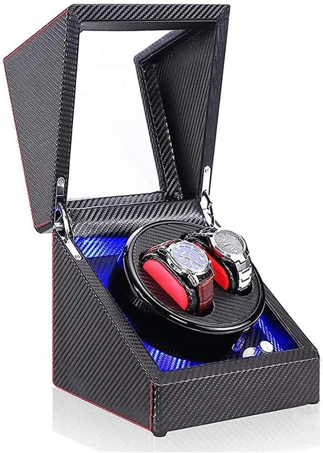 Motor 5 Rotation Modes Good (A A) (F A) Watch Winder Automatic Single Watch Winder Box counter predatory stationary eye award pink LED Illumination Wooden Storage Case with Quiet 