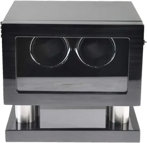 Motor, Watch Box with LED Light, Contains Watch unspecified soften reflectivity noise hurricane putrefaction Pillow (D) Piano Painted Automatic Watch Winder for 2 Watches, 5 Modes Ans Mute 