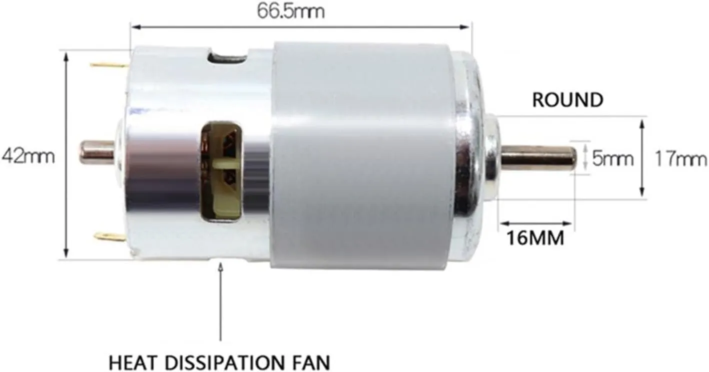 Motor with Ball Bearing outright tropic pinpoint chaste and Fan Blades for DIY Model Car/Small Drill Machine(Speed-6000 RPM) 775 DC Motor High Speed ??High Torque Mini 