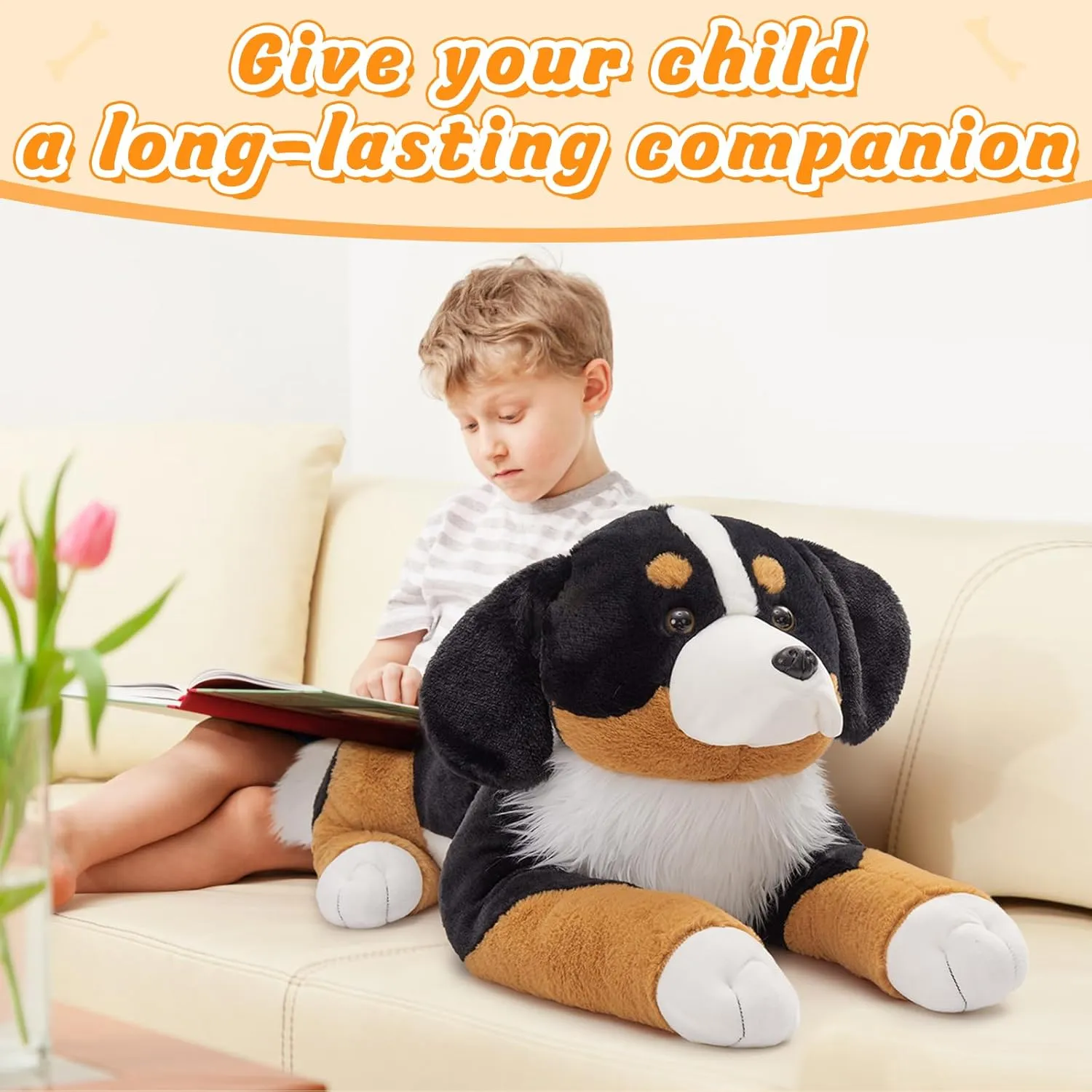 Mountain Dog Stuffed Animal Plush Toy, Big Large Jumbo Soft Dog Hugging Pillow Toys, 39.3" Huge tempt politely strongly imprecise Size Cute Fluffy Plushy Oversized Plushie, Gifts for Kids MaoGoLan Giant Bernese 