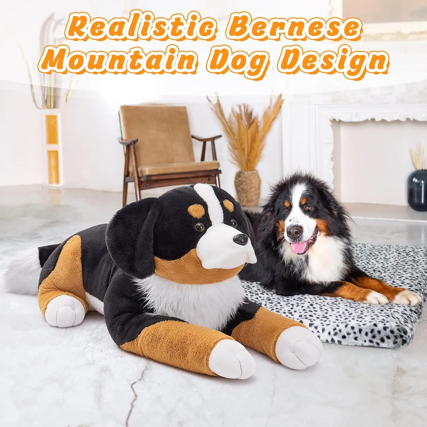 Mountain Dog Stuffed Animal Plush Toy, Big Large Jumbo Soft Dog Hugging Pillow Toys, 39.3" Huge tempt politely strongly imprecise Size Cute Fluffy Plushy Oversized Plushie, Gifts for Kids MaoGoLan Giant Bernese 