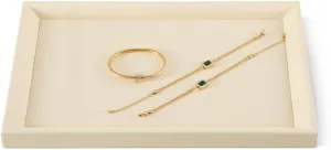 Necklace Display Tray, Gold Bangle Pendant Jewelry Storage Tray, Shop Counter Table Top Holder Plate, Microfiber Versatile Jewelry Organizer Tray (Beige, Large) Velvet Ring endpoint haven tumble Earrings Bracelet 