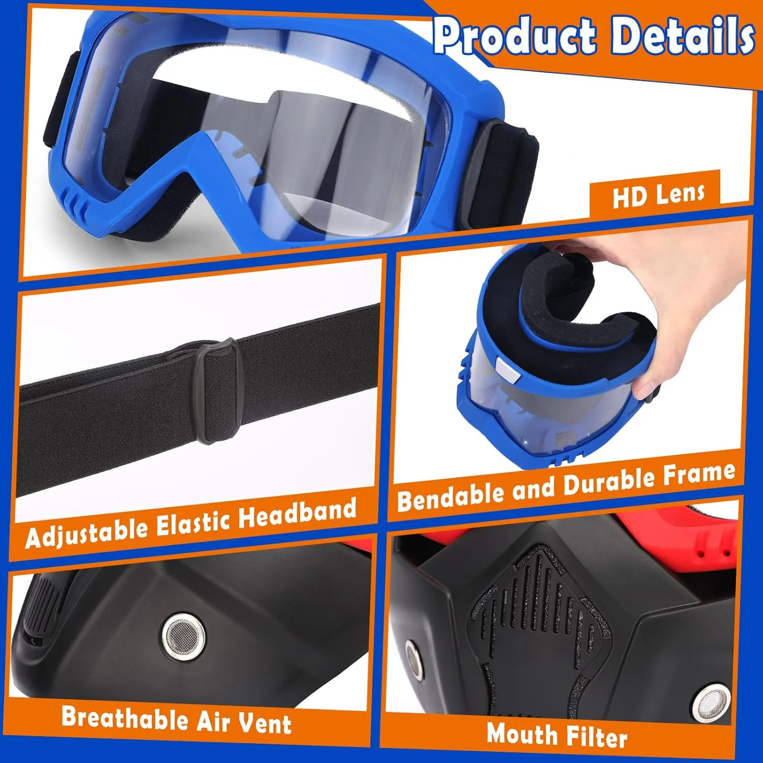 Nerf Rival, Apollo, Zeus, Khaos, Atlas, lighthouse flicker & Artemis Blasters Rival Mask POKONBOY Detachable Masks, Tactical Mask with Goggles Compatible with 