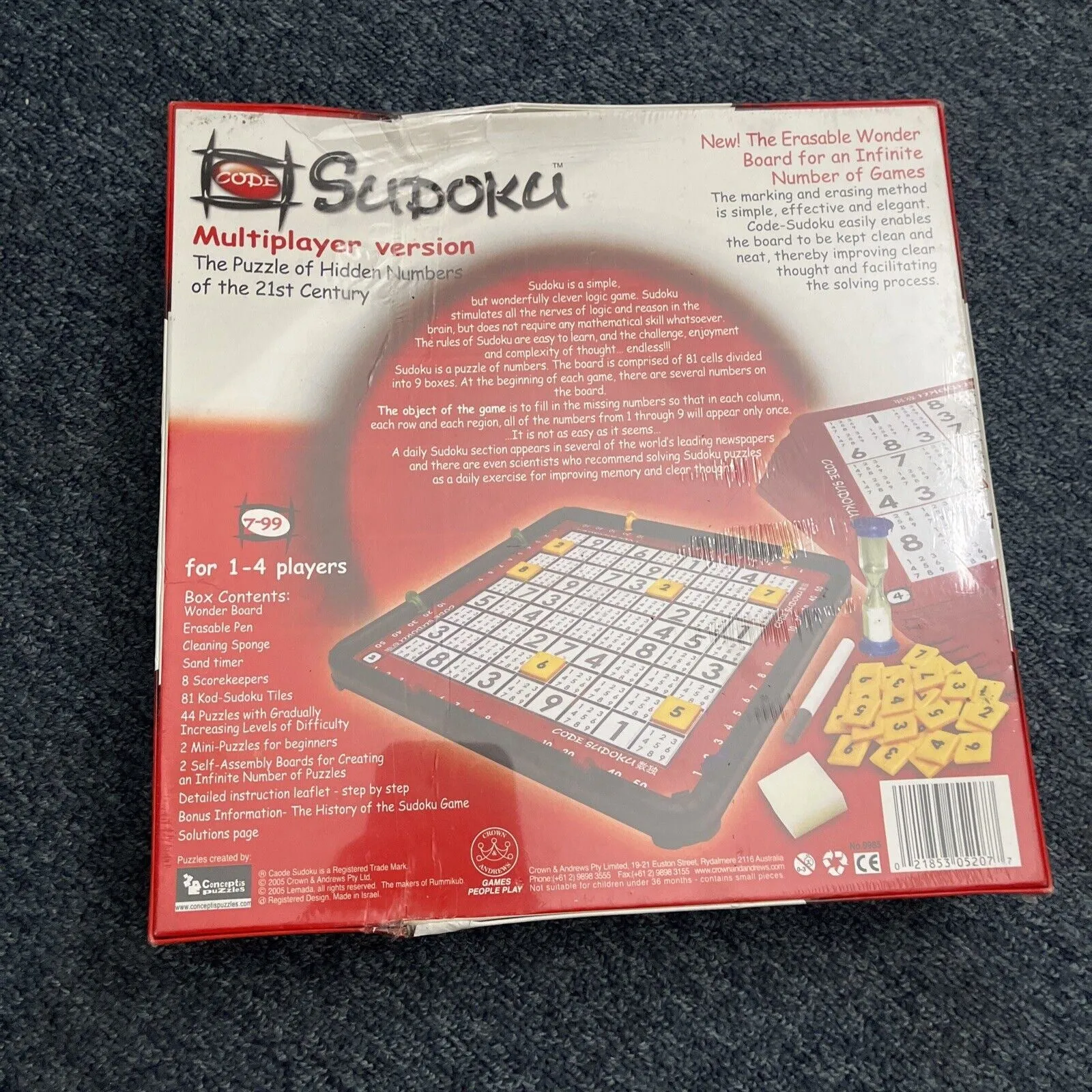 *New Sealed* Code Sudoku Multiplayer Version Board Game Crown & Andrews 2005