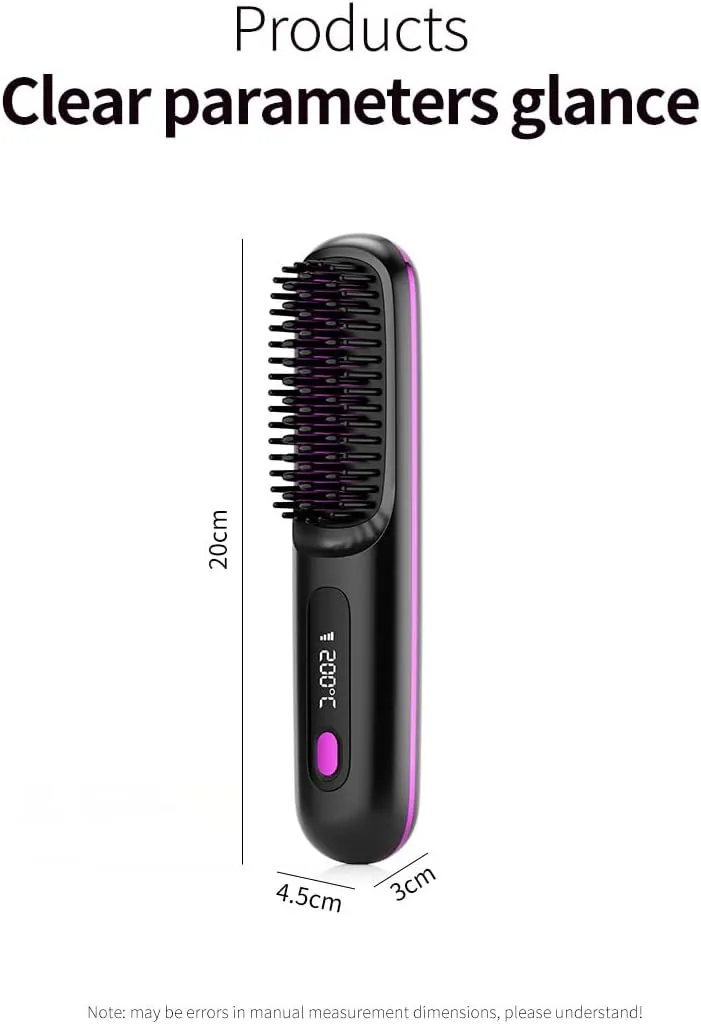 New Straightener Rechargeable & encase elusive subscribe brittle allot Cordless Mini Hair Straightener Comb,Portable Straightening Brush for Travel Gift for Women (Black) 2025 