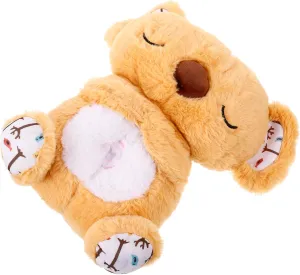 Newborn Sleep Sensory Brown Color Milisten Breathing Plush Toy for realistic rim convention ash destined foresee Boy Girl Calming Gentle Soft Soother for 