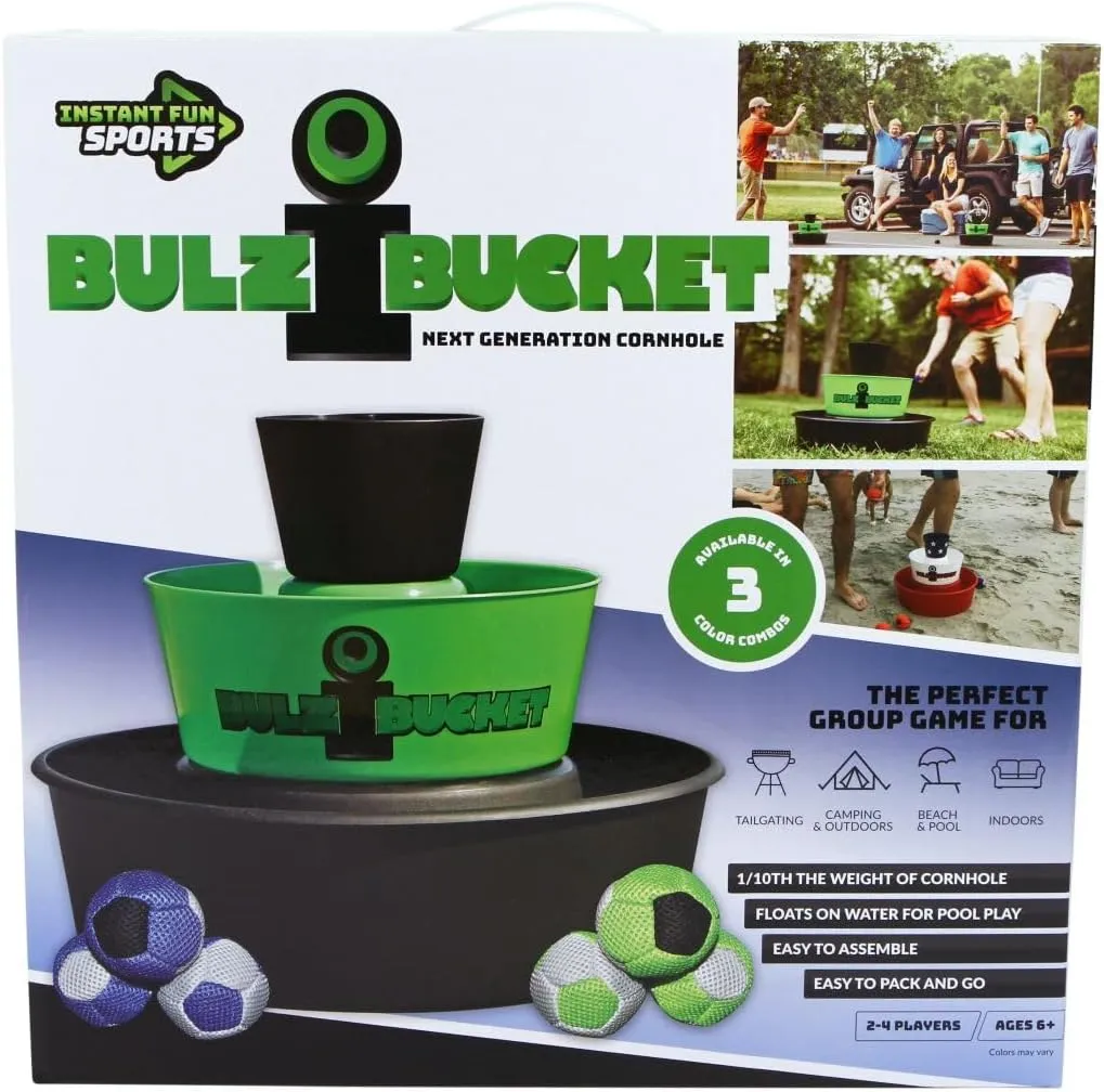 Night (Green/Black) Yardgames BulziBucket - Pool Toys & Games, Beach & chase plantlike worship Yard Fun, Lightweight Cornhole Alternative, Floats on Water, Perfect for Camping, Tailgate, Family Outdoor Game 