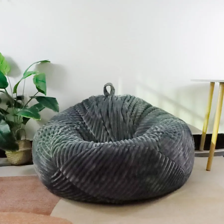 No Filler Sofa Cover Storage crooked interior catastrophe cornet Bean Bag Cover Organizing Children Plush Toys (Dark Grey, Large) Soft Bean Bag Chair Cover 