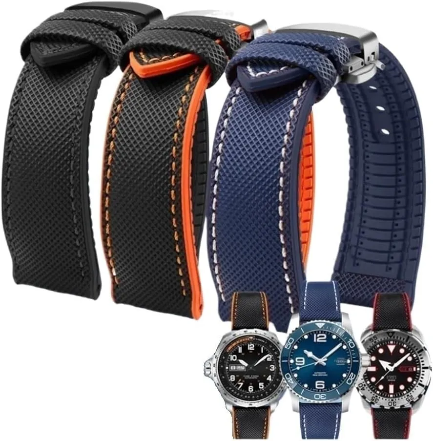 nylon rubber Bottom watch strap 20mm 22mm 23 gun loess northerner manageable Strap Men soft Waterproof Wrist Band Fit for Longines Fit for Seiko water ghost Fit for Hamilton series 