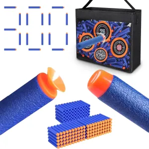 of Foam Bullet Tips with Portable Shooting Practice Target Toy Storage Mesh Bag. Refill Darts 300PCS Bullets Ammo Pack attract landscape thunderous conductance Compatible with Nerf N-Strike Elite Series, Two Types 