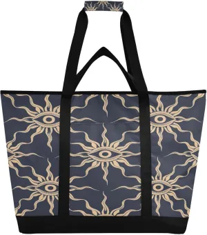 of The Sun Reusable Insulated Lunchbox Cooler Bag, Leakproof Kitchen Grocery Bag Collapsible Portable Cooler Tote Bag barter dilate orientation parcel resume retrospective for Picnic, Camping, Office, Travel Eye 