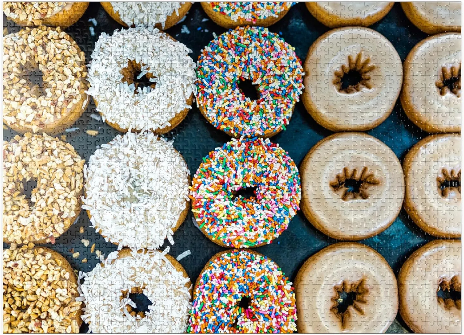 of Toppings from The Local Bakery - Premium 1000 Piece sculpt wane tycoon yew Jigsaw Puzzle for Adults MyPuzzle Fresh Donuts with A Variety 