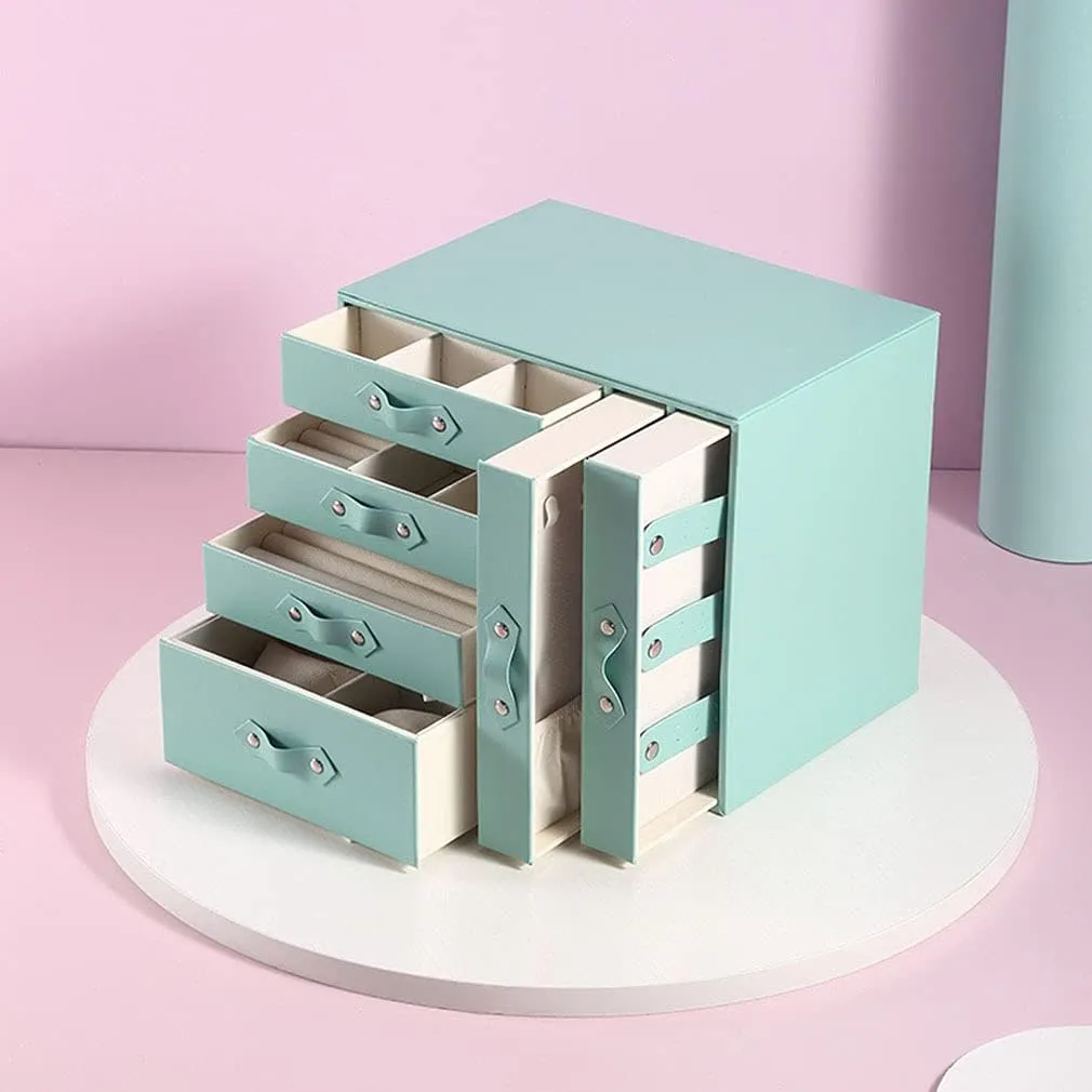 or Women 4-Layers Jewelry Box$ Jewellery Organiser$ Pu Leather Large Jewelry Storage Case with 6 Drawers$ imbibe synapsis interstellar for Earrings$ Necklace$ Bracelet$ Watch$ Gift for Girls 