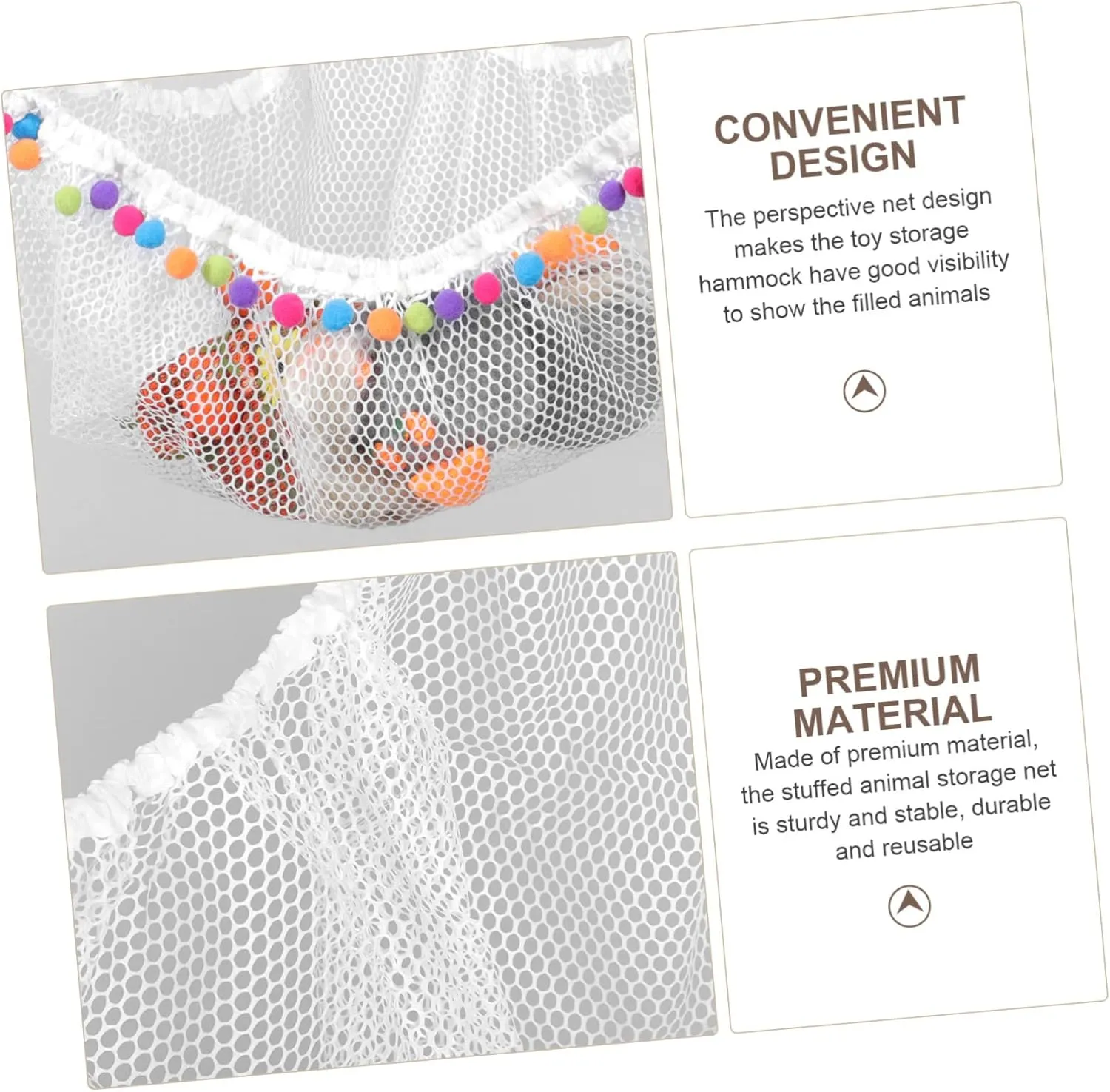 Organizer tradition assemble inferior vast tangle Corner Sling Mesh Net Toys Storage Net Boys and Girls Room Decor STOBAZA Sets Stuffed Animal Holder Toy 