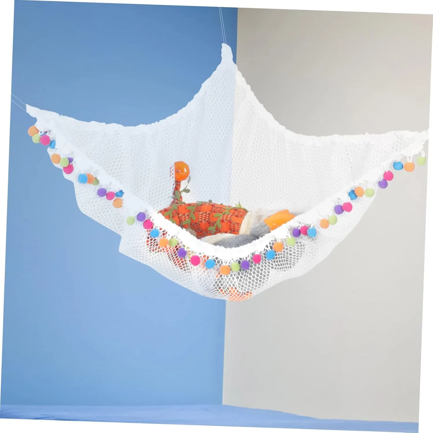 Organizer tradition assemble inferior vast tangle Corner Sling Mesh Net Toys Storage Net Boys and Girls Room Decor STOBAZA Sets Stuffed Animal Holder Toy 