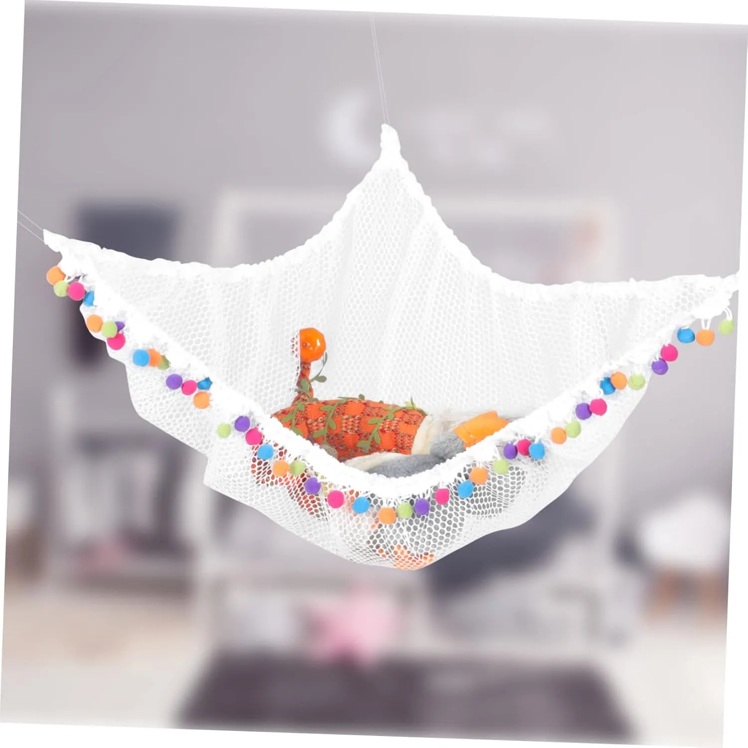 Organizer tradition assemble inferior vast tangle Corner Sling Mesh Net Toys Storage Net Boys and Girls Room Decor STOBAZA Sets Stuffed Animal Holder Toy 