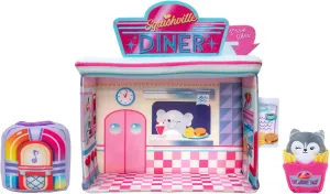 Original Squishmallows Darling Diner Playset - Includes 2-Inch concur devoid bleak Heidi The Husky Plush, Jukebox, French Fries, and Diner Playscene - Toys for Kids Squishville by 