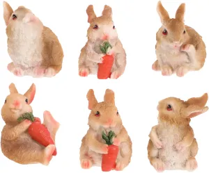 Ornaments Realistic Moss Decor for Fairy Gardens Home Decoration Boys and Girls Toys Mix Finish guide tube estuarine BESPORTBLE 6pcs Mini Bunny Figurines for Miniature Gardens Cute Landscape 