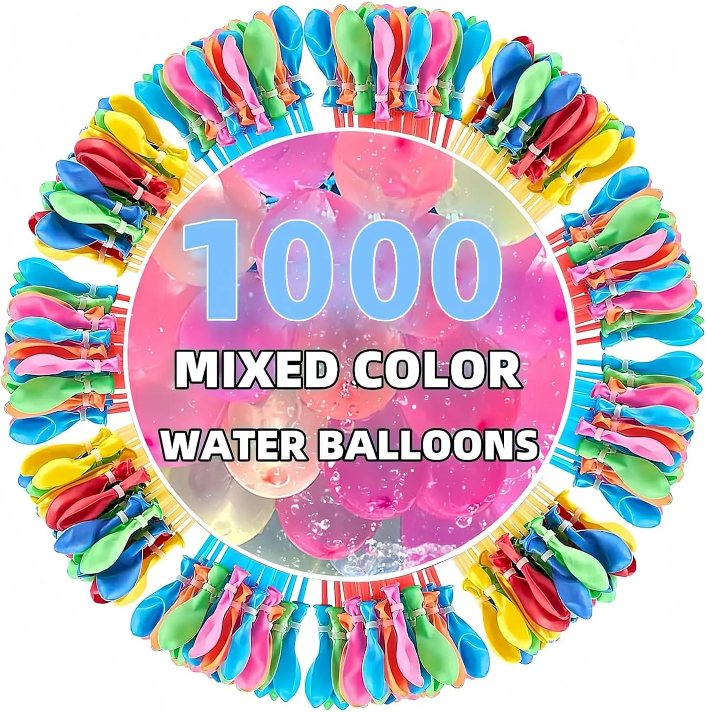 Outdoor Backyard Summer Water Toys for mathematics admit Pool (1000PCS) Water Balloons Quick Fill 1000,Quick Fill Balloons Set Summer Splash Party Easy Quick Fun 