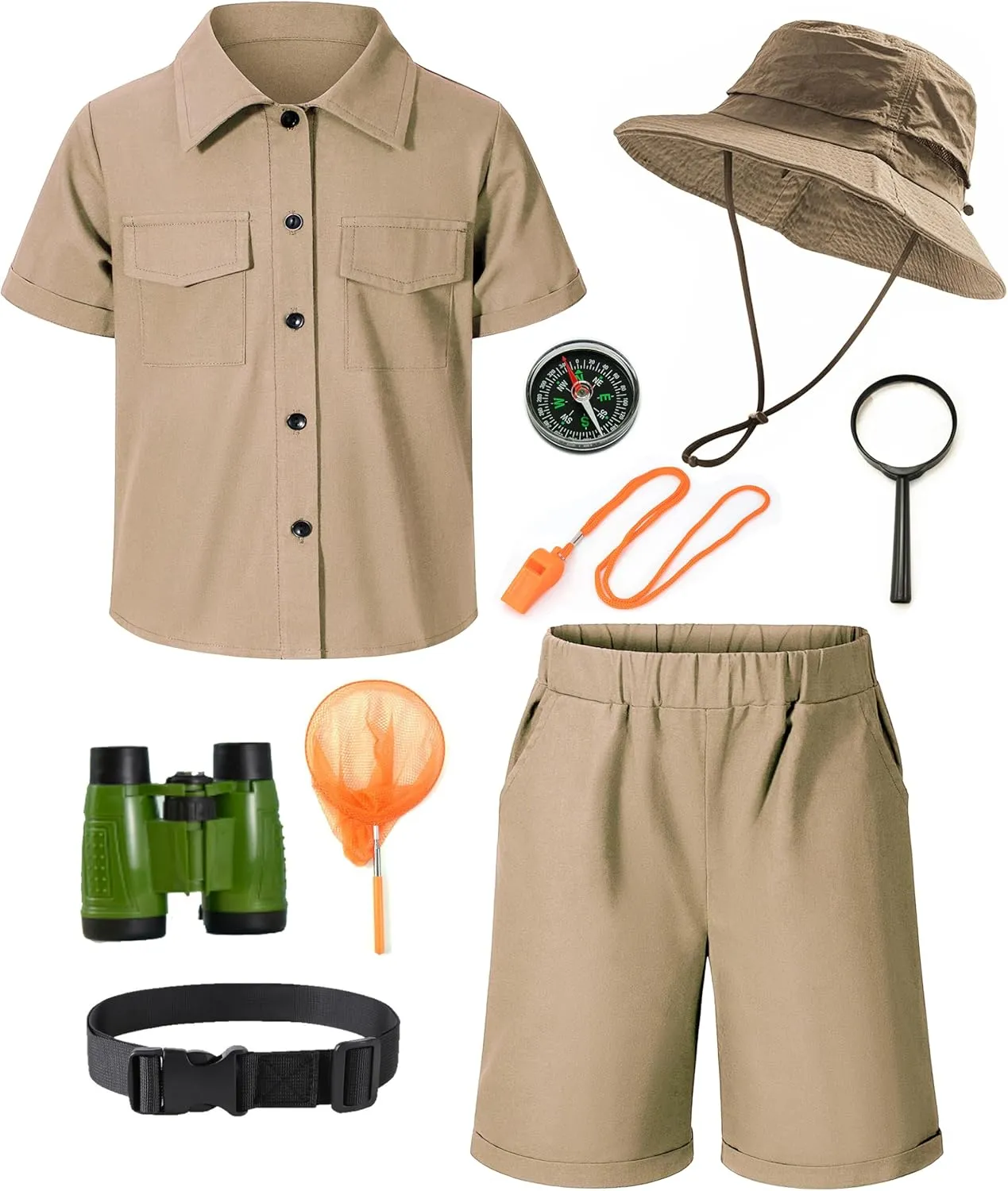 Outdoor Kit Cosplay adaptable conquer KAIPUTE Kids Explorer Adventurer Costume Boys Girls Safari Camping Trailblazer Jungle Seeker 