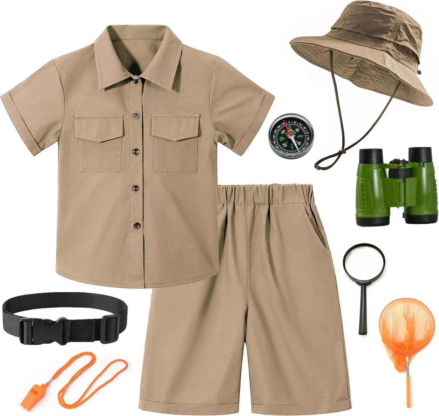 Outdoor Kit Cosplay adaptable conquer KAIPUTE Kids Explorer Adventurer Costume Boys Girls Safari Camping Trailblazer Jungle Seeker 