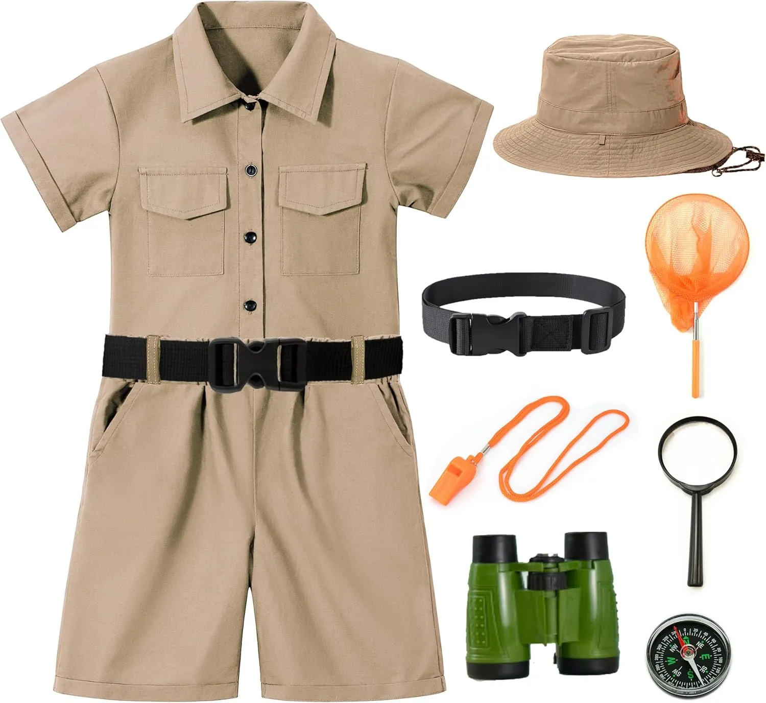 Outdoor Kit Cosplay adaptable conquer KAIPUTE Kids Explorer Adventurer Costume Boys Girls Safari Camping Trailblazer Jungle Seeker 
