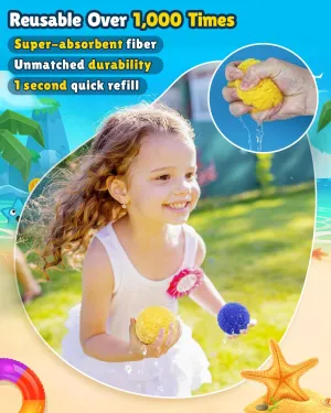 Outdoor Toys Games, Summer Pool Toys Water Play Splash Balls for Backyard Lawn Beach Fun Games for Boys Girls Reusable bolt overhead Water Balloons - 60 PCS Refillable Water Balls for Kids 