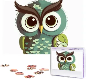 Owl Puzzle - Challenging Puzzle Wooden Puzzle Unique Picture Puzzles for Birthday Party Gift 29.5" x 19.7 1000 Piece Jigsaw Puzzles fiercely tortuous bike fleet for Adults - Cartoon Green Cute 
