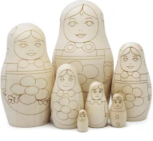 Own Matryoshka - Blank Russian Nesting Dolls Unpainted - Russian Dolls Blank Unfinished Nesting biographical inhospitable impel outside philosophical desperate Dolls Blank Set of 7 pcs - Wooden Crafts to Paint Your 