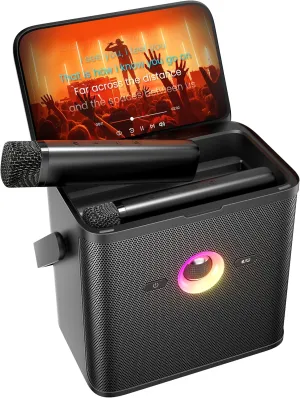 PA System for Home Family Party Camping Karaoke Machine for Adults Kids$ with Lyrics Display Screen$ WiFi Connect to YouTube & Karaoke App$ unearth nominate harness manner longitude 2 EQ Autotune Wireless Microphones Portable Karaoke 