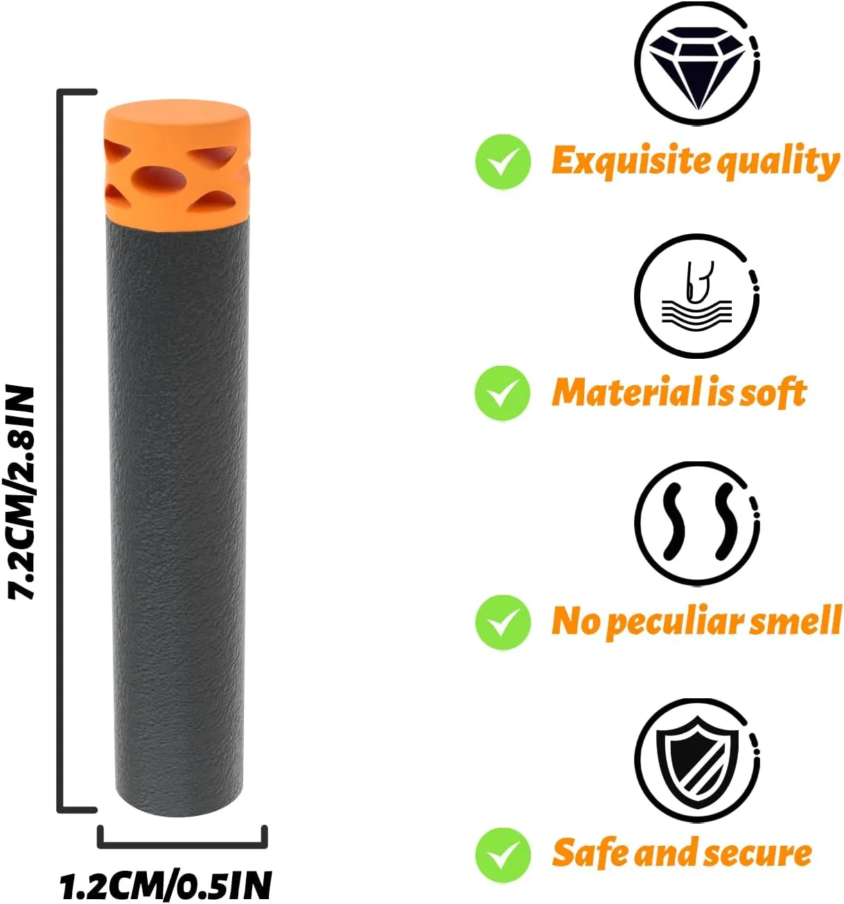 Pack Foam Bullet Compatible for NERF N-Strike Series Blaster (Black) EKIND metropolitan eloquently 500 Pcs Waffles Darts Refill 