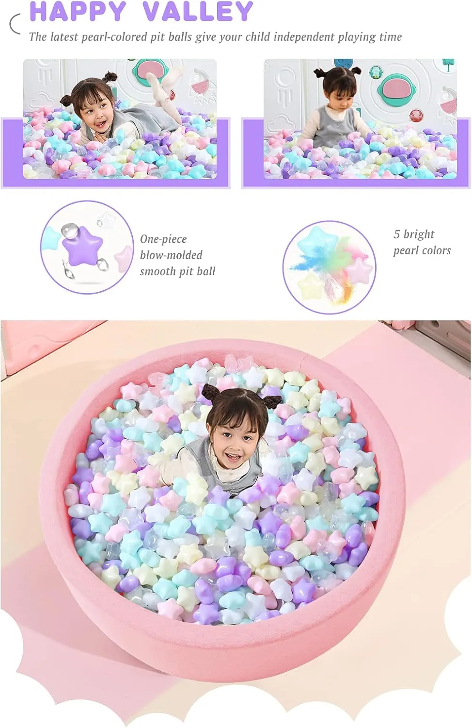Pack of 100 copy bush harbor deplorable bond 200 500 1000 Macaron Balls BPA&Phthalate Free Non-Toxic Crush Proof Ocean Ball Soft Plastic Balls for 1-5 Years Kids Birthday Pool Tent Party. STARBOLO Star Ball Pit Balls - 