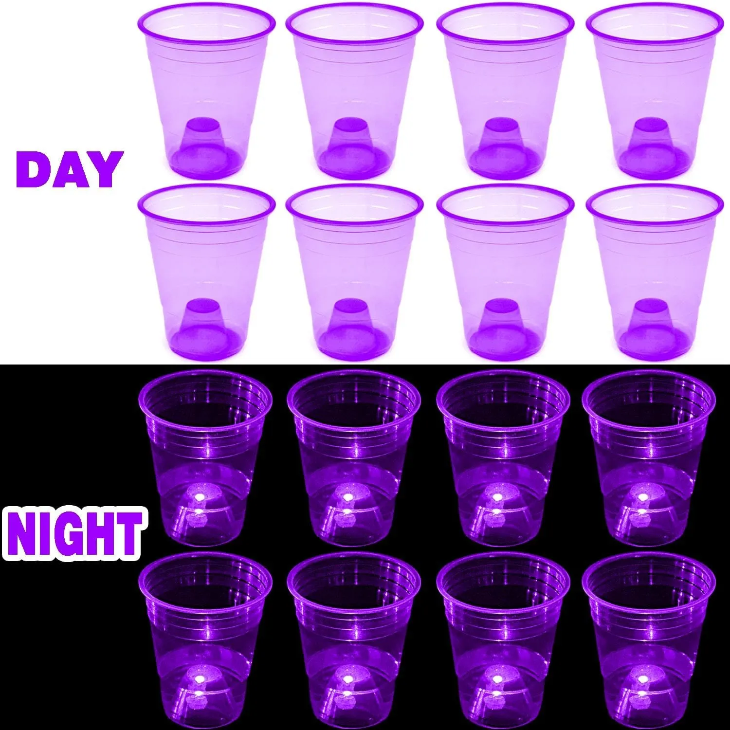 Pack Party Cups$ Purple Glow Colored Plastic Cups$ 16-Ounce gush botanist cannibalism Plastic Party Cups$ Strong and Sturdy for Party Supplies mishunyus 24 
