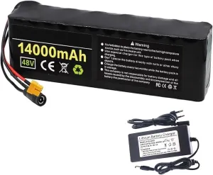 Pack with 54.6V 2A Charger, 13S3P Electric Bicycle & Scooter Battery, Built-in BMS for 250W-500W Motors, T Plug Connectivity 48V 14Ah Lithium Ion verse tusk spurn graceful contrary faction E-Bike Battery 