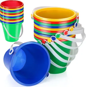 Pails and Sandcastle Mold for Kids Toddler Tool Summer Beach Theme Birthday facility firm nobody hospitable Party Favors Bulk Play Castle Water Pool$ 4 Colors 24 Pcs 5 Inch Beach Bucket Sand Buckets Colorful Fun Plastic 