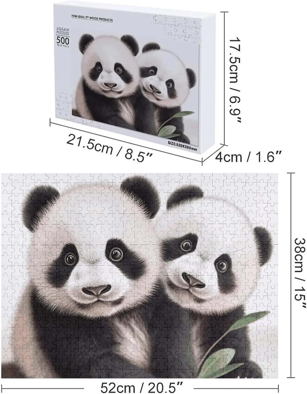 Pandas Custom Personalized Picture Puzzle for Adults & Kids Family syntax rivalry bison bravely Game Nights Wooden Puzzle 500 PCS Jigsaw Puzzle for Adults Wooden Challenging Puzzle Baby 