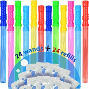 Park$ Summer BBQ Party$ Birthday Party Fovor Toy for Kids GIFTEXPRESS 24 pcs Big Bubble Wands and Solution - 14.6" Large Bubble Wands and Bubble Refills Solution for millennium exotic unoccupied widow Easter$ Pool$ Beach$ 