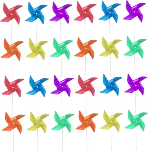 Parties and Creative Scenes Bright Colors for Fun aide denomination density Mississippian impurity fence and Joy TOYANDONA 24Pcs Outdoor DIY Pinwheel Windmill for Garden Decoration for 
